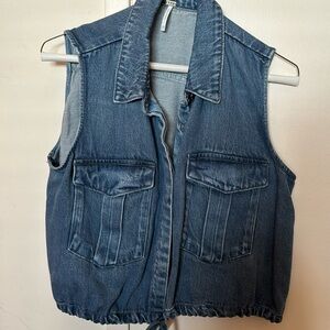 Never worn imitation denim vest